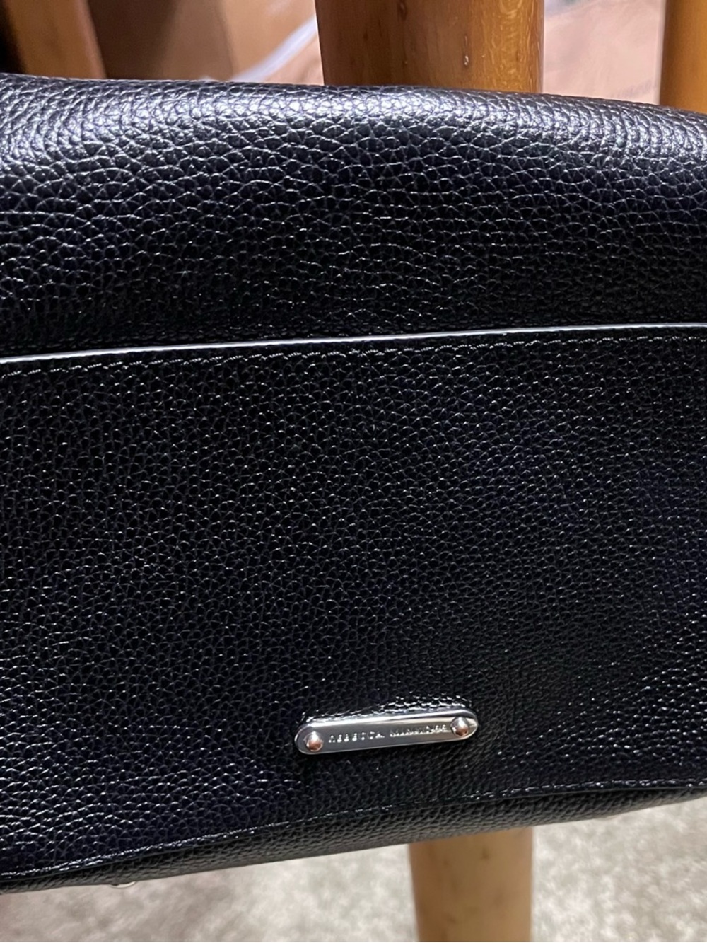 Rebecca Minkoff Black Leather Crossbody Bag with Silver Hardware - Picture 3 of 9
